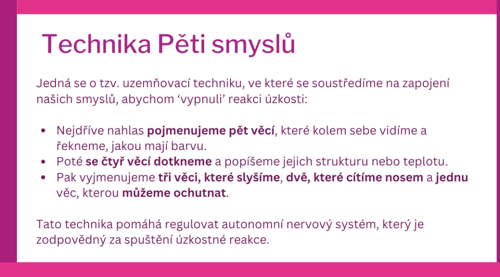 Při úzkosti pomůže technika pěti smyslů